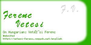 ferenc vetesi business card